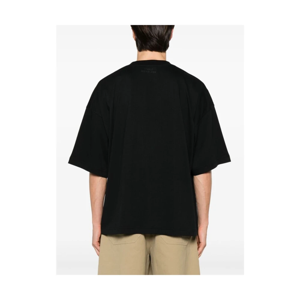 Studio Nicholson Zwart Crew Neck T-shirt Black Heren