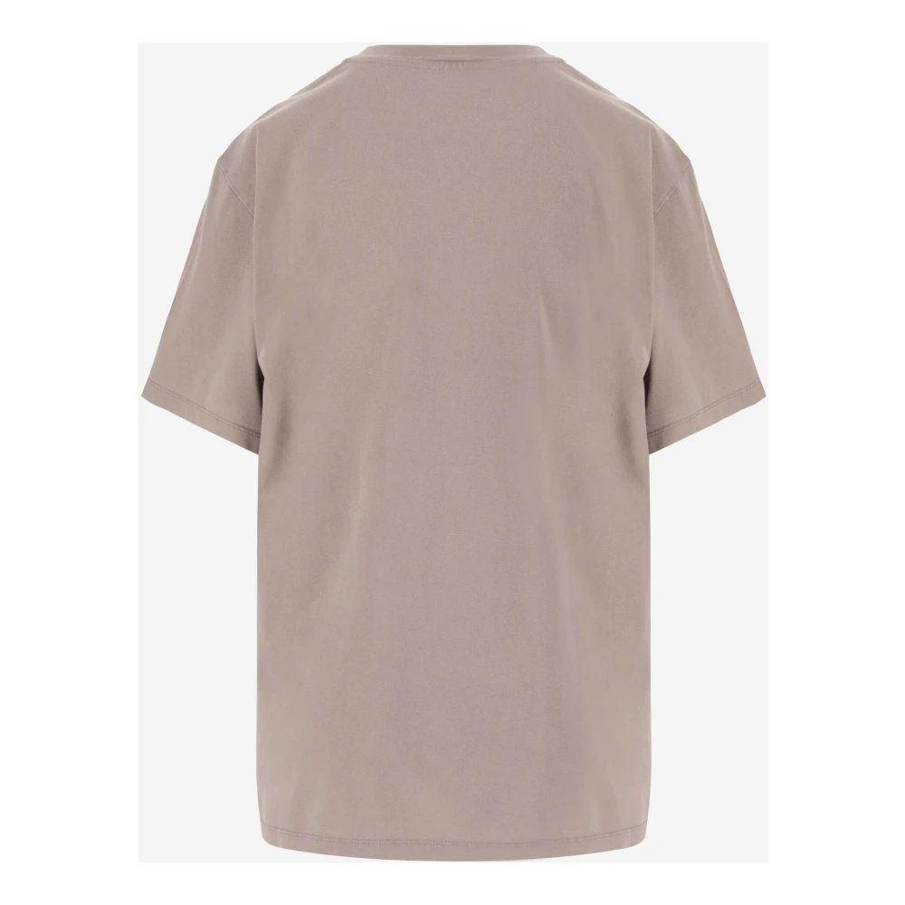 Stella Mccartney Katoen Logo Crew Neck T-shirt Beige Dames