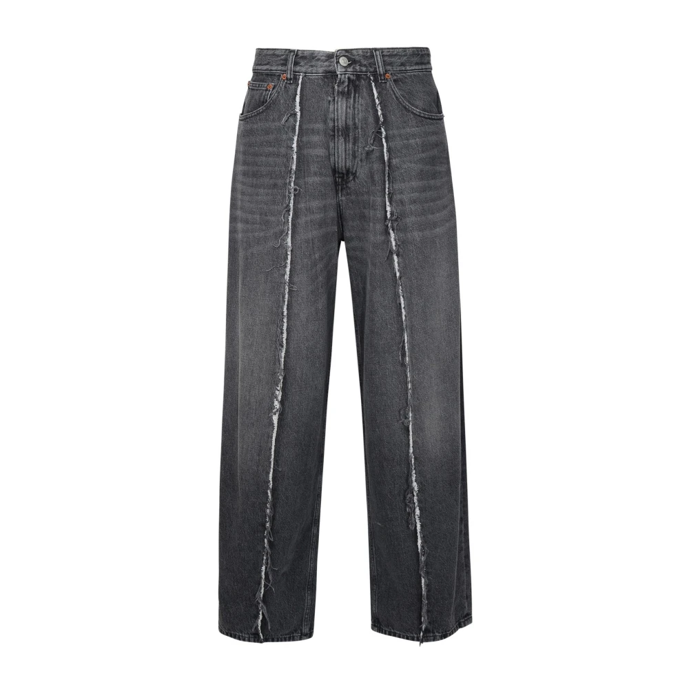 MM6 Maison Margiela Hoge taille katoenen jeans Black Heren