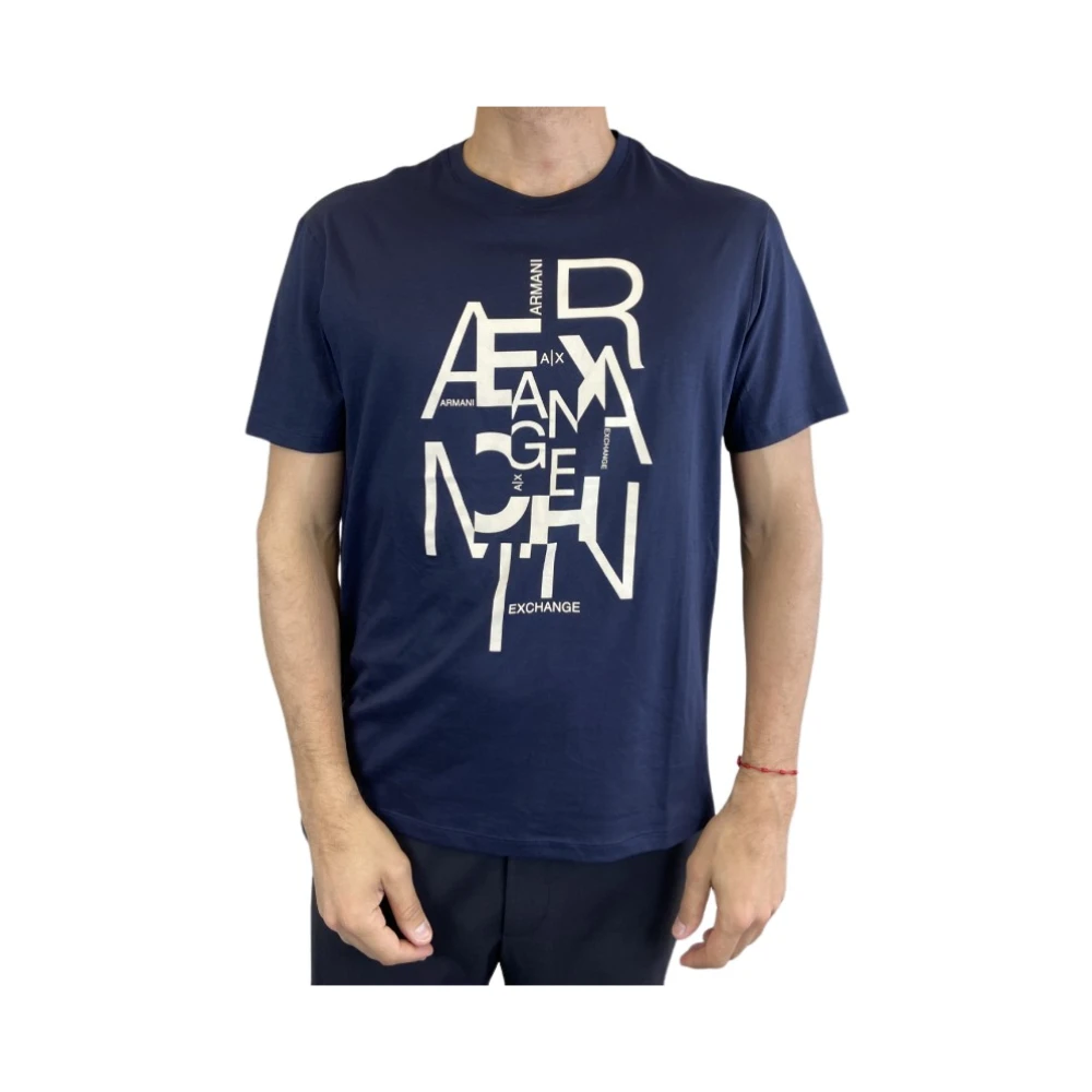 Armani Exchange Navy Blauw Korte Mouw T-shirt Blue Heren