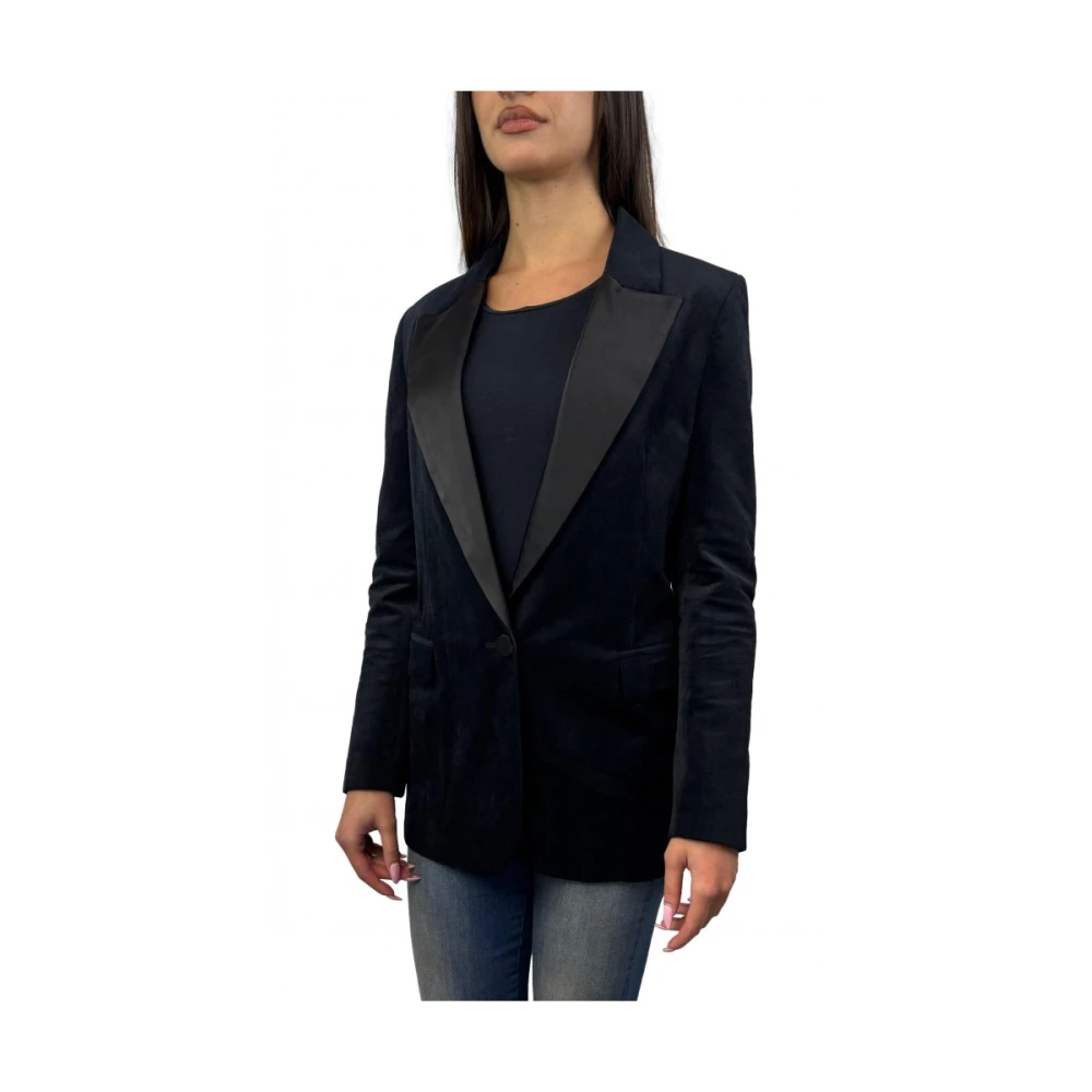 ViCOLO Zwarte Polyester Jas Blue Dames