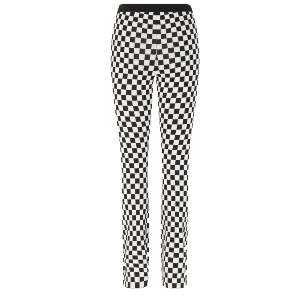 BAUM UND PFERDGARTEN Geruite Flare Broek Black Dames
