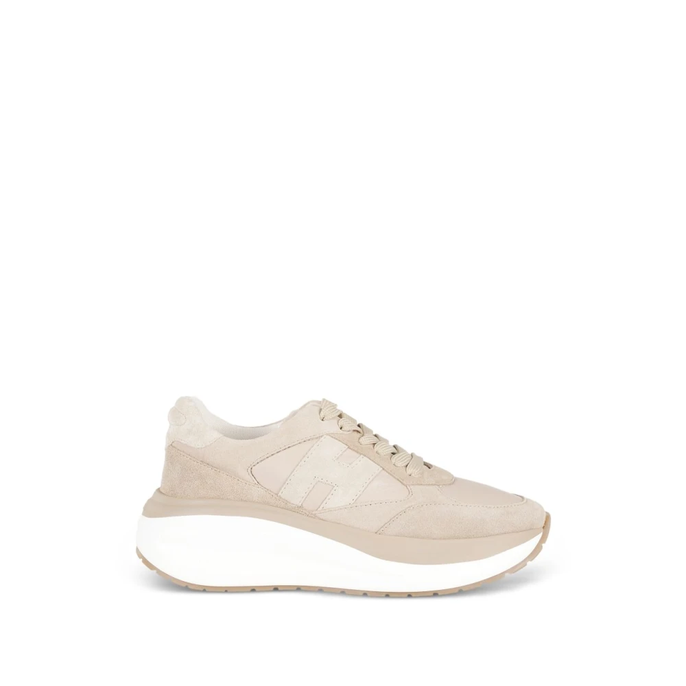 Hogan H714 Leather Sneakers Dames Schoenen Beige