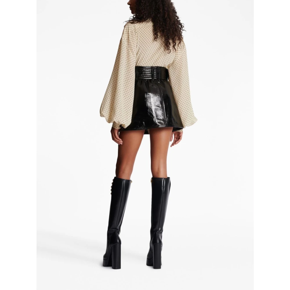 Balmain Noir Patent Leren Riem Black Dames