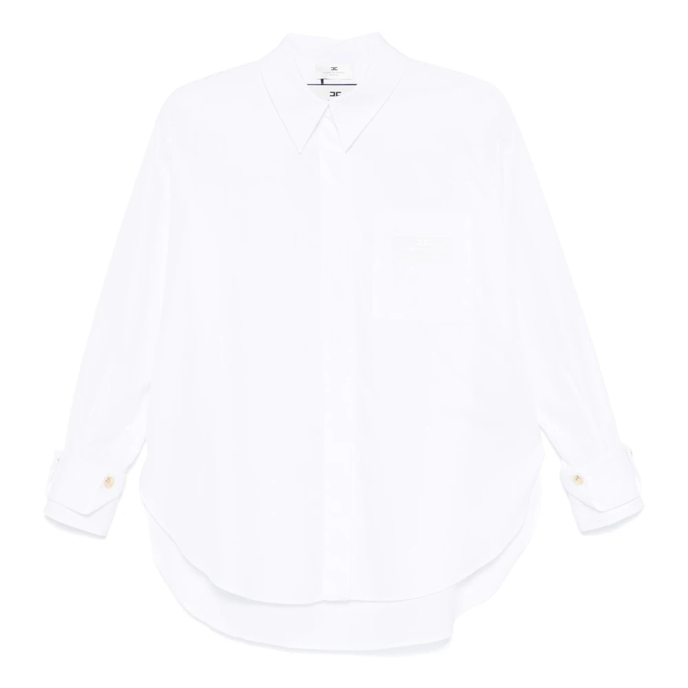 Elisabetta Franchi Witte Overhemd 100% Katoen Klassieke Stijl White Dames