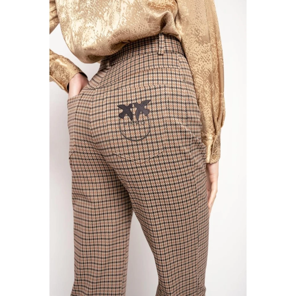 pinko Pied de Poule Broek Beige Dames