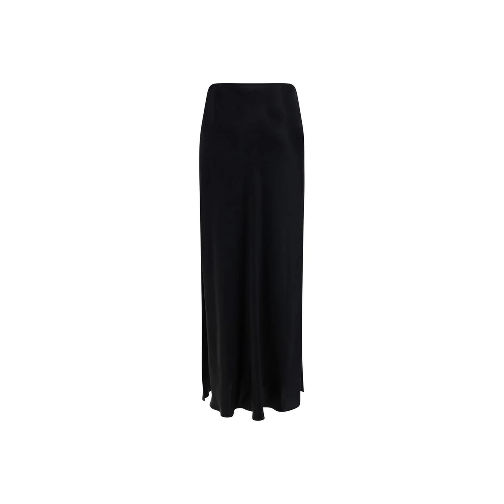 Salvatore Ferragamo Satijnen Rok met Zijgleuven Black Dames