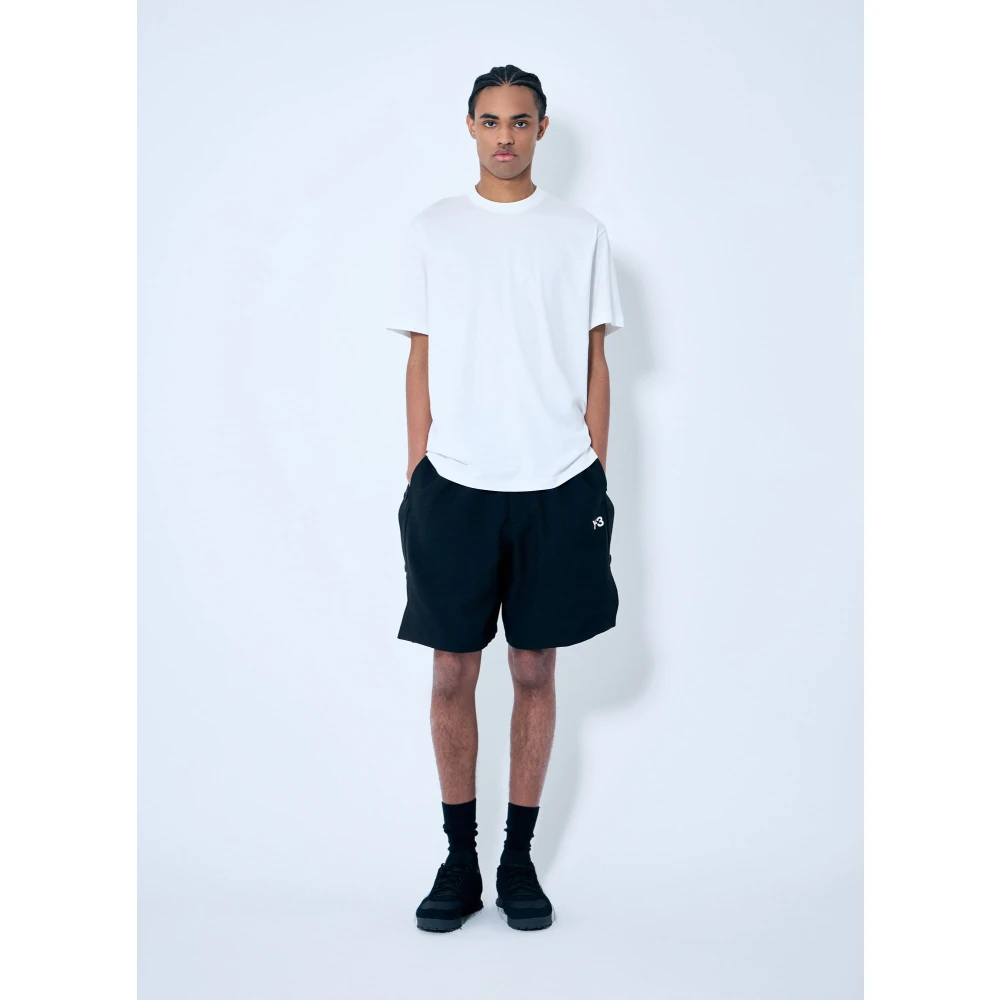 Y-3 Shorts met afneembare riem en zijstrepen Black Heren