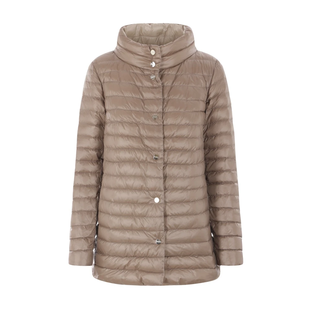 Herno Omkeerbare Lichtgewicht Nylon Jas Brown Dames