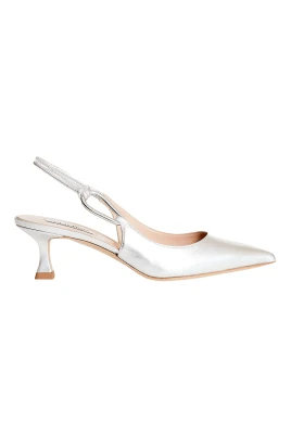 Silverläder Slingback Pumps