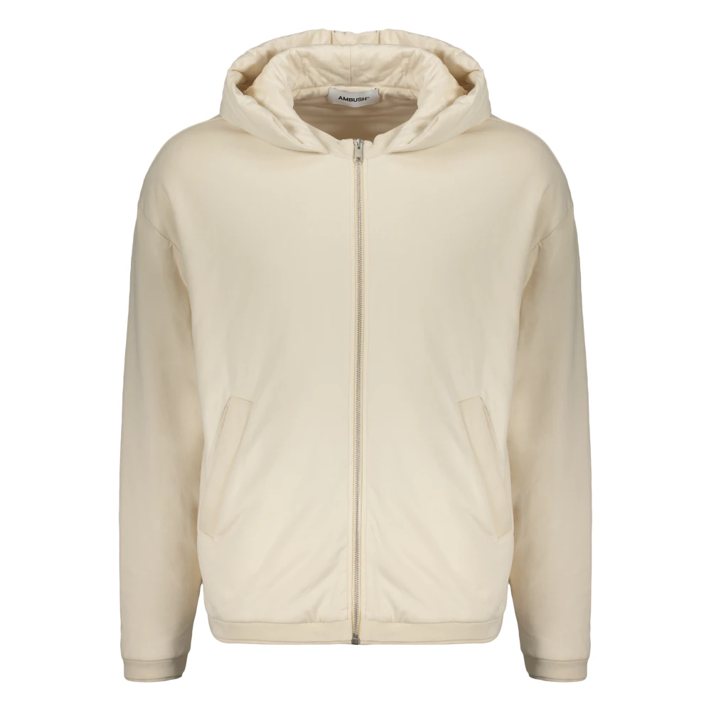 Ambush Gewatteerde Zip Hoodie met Zakken Beige Heren