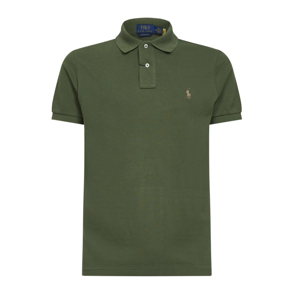 Polo Ralph Lauren Men's Green Polo Shirts, 2XL, Custom Slim Fit Polo