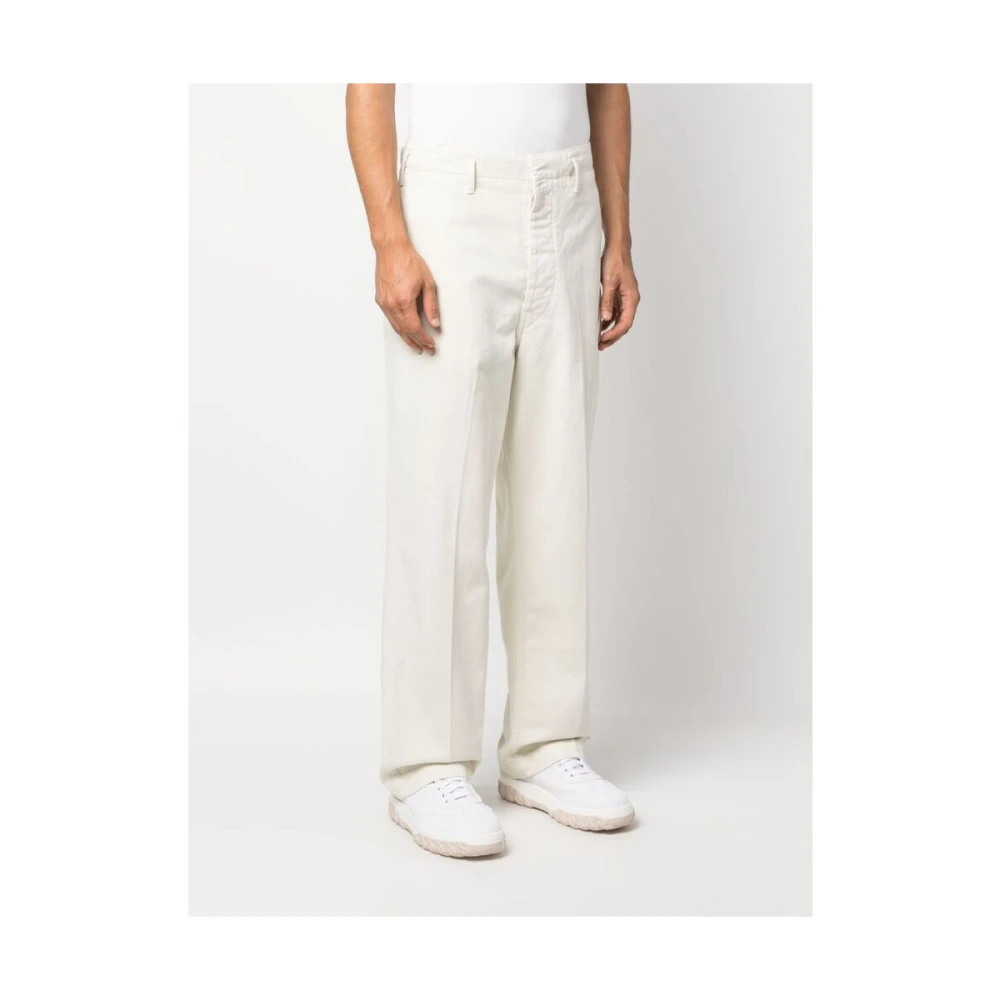 Lemaire Straight Trousers White Heren