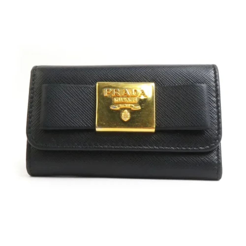 Prada Vintage Pre-owned Leather key-holders Black Dames