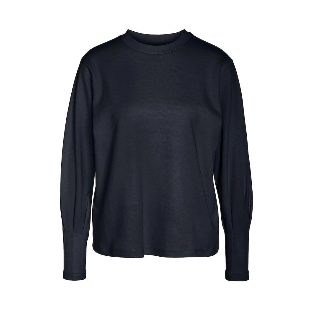 Noisy May Lange Mouw O-Hals Sweatshirt met Detail Black Dames