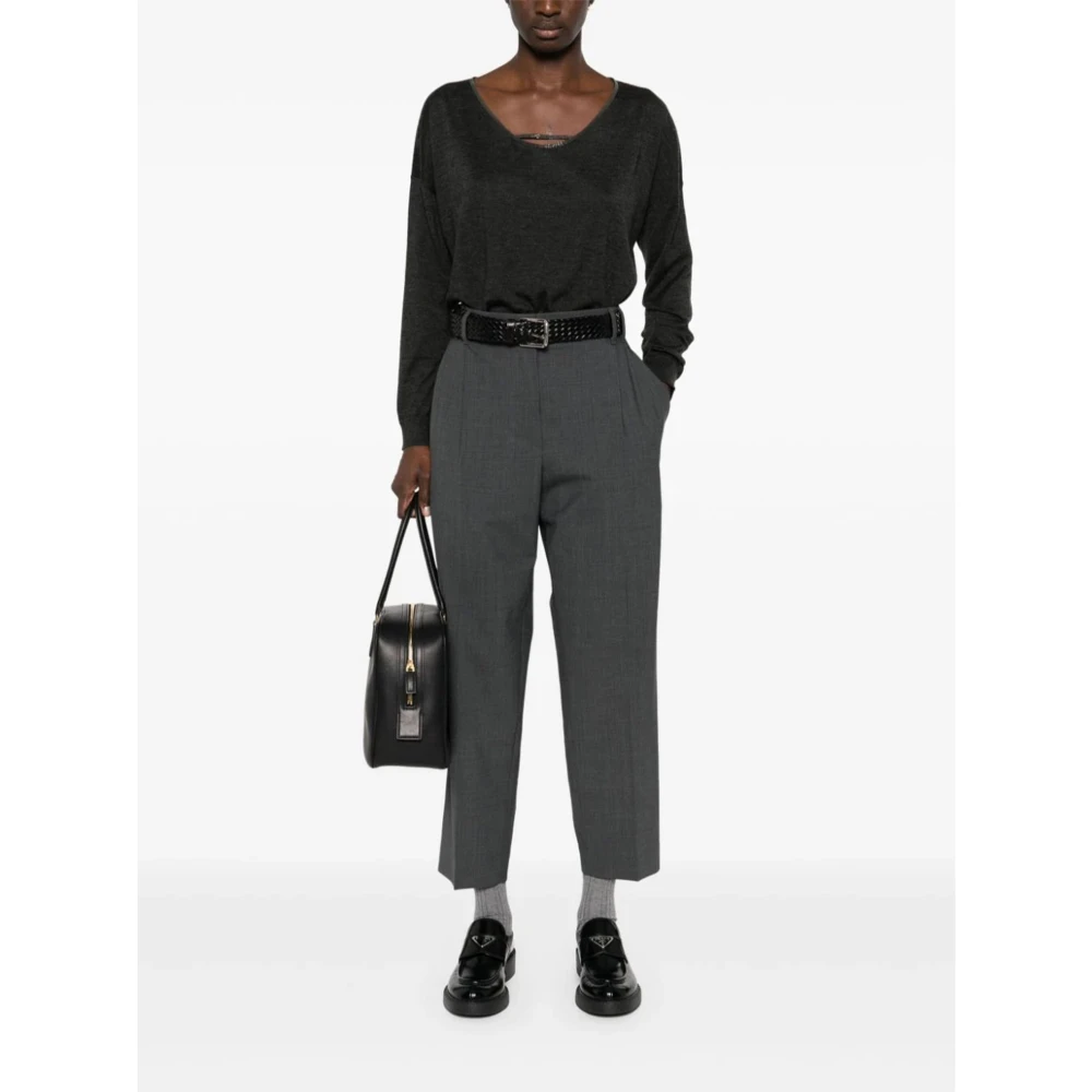 BRUNELLO CUCINELLI Antraciet Kasjmier Zijde Trui Gray Dames