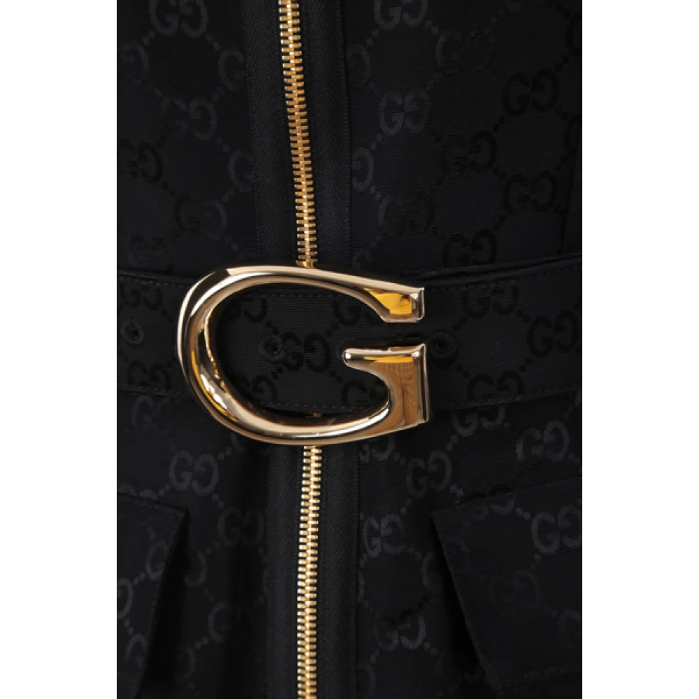 Gucci Zwarte GG Motief Jumpsuit Black Dames