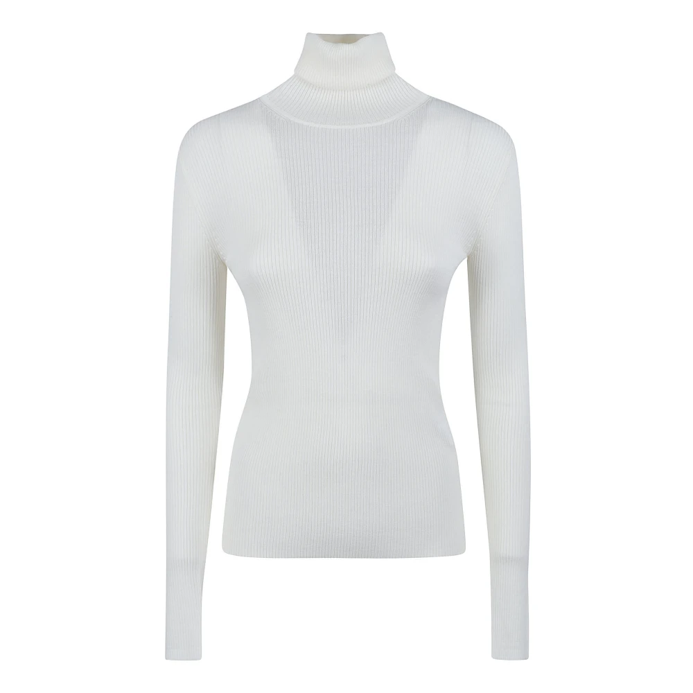P.a.r.o.s.h. Crèmekleurige Ribgebreide Sweatshirt met Wol Detail White Dames