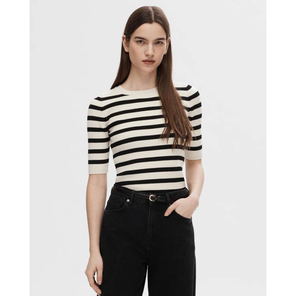Selected Femme Gebreide trui met korte mouwen Multicolor Dames