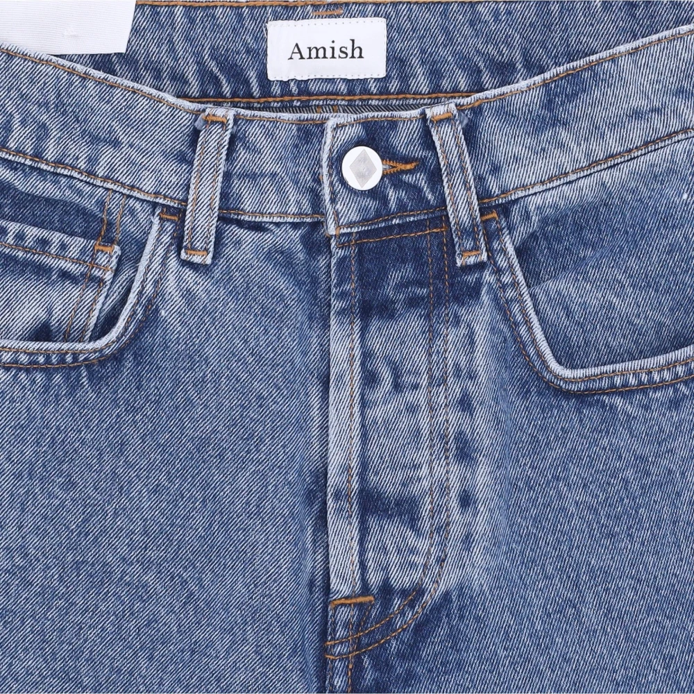 Amish Echte Stenen Slim Fit Denim Jeans Blue Heren