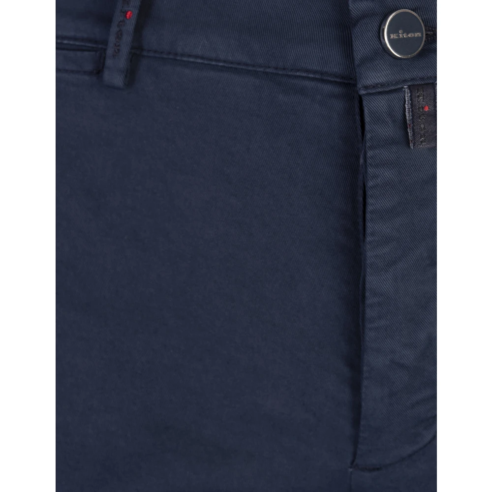 Kiton Blauw Katoen Elastaan Jas Voering Blue Heren