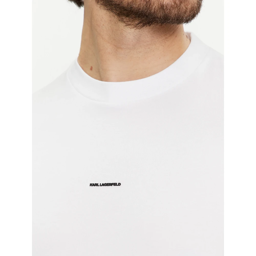 Karl Lagerfeld Baltisch T-shirt met smalle merknaam White Heren