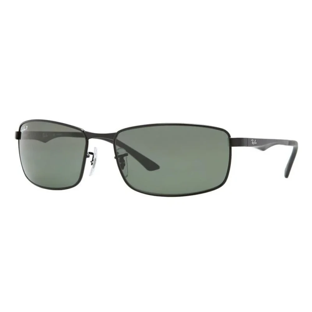 Ray-Ban Men's Black Rectangle Polarized Green Sunglasses - Image 5