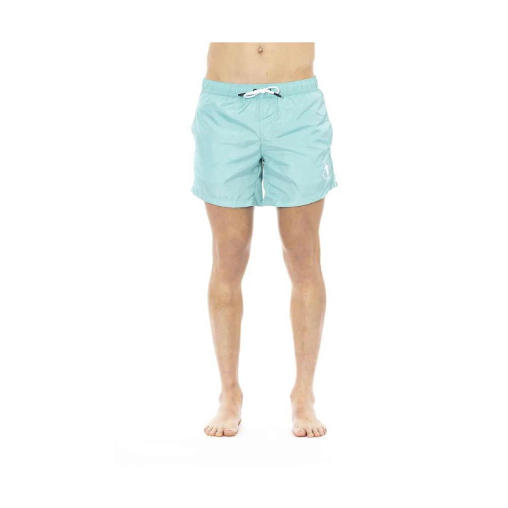Bikkembergs Men's Blue Swim Shorts With Front Print - Beachwear - L- Swimwear