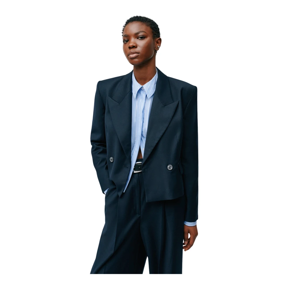 IVY OAK Moderne Korte Blazer Blue Dames