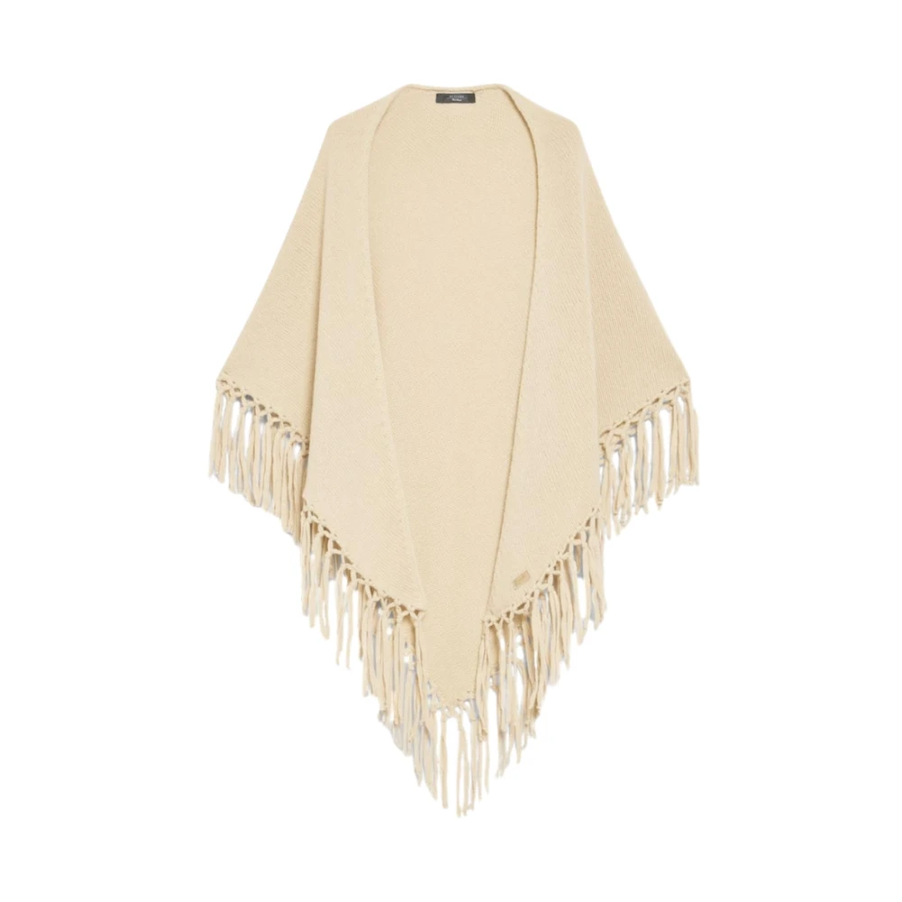 Weekend Max Mara Poncho van scheerwol met franjes model 'TORNADO'