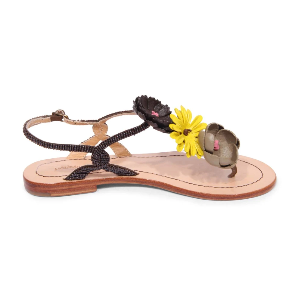 Maliparmi Women's Multicolor Flat Sandals, 5 Uk, Flower Sun Wo Sandals