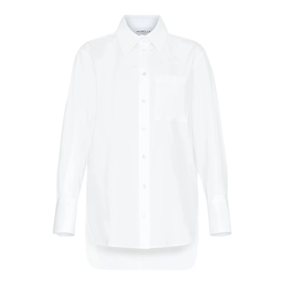 Marella Grafische Stijl Wit Overhemd Nuvola White Dames