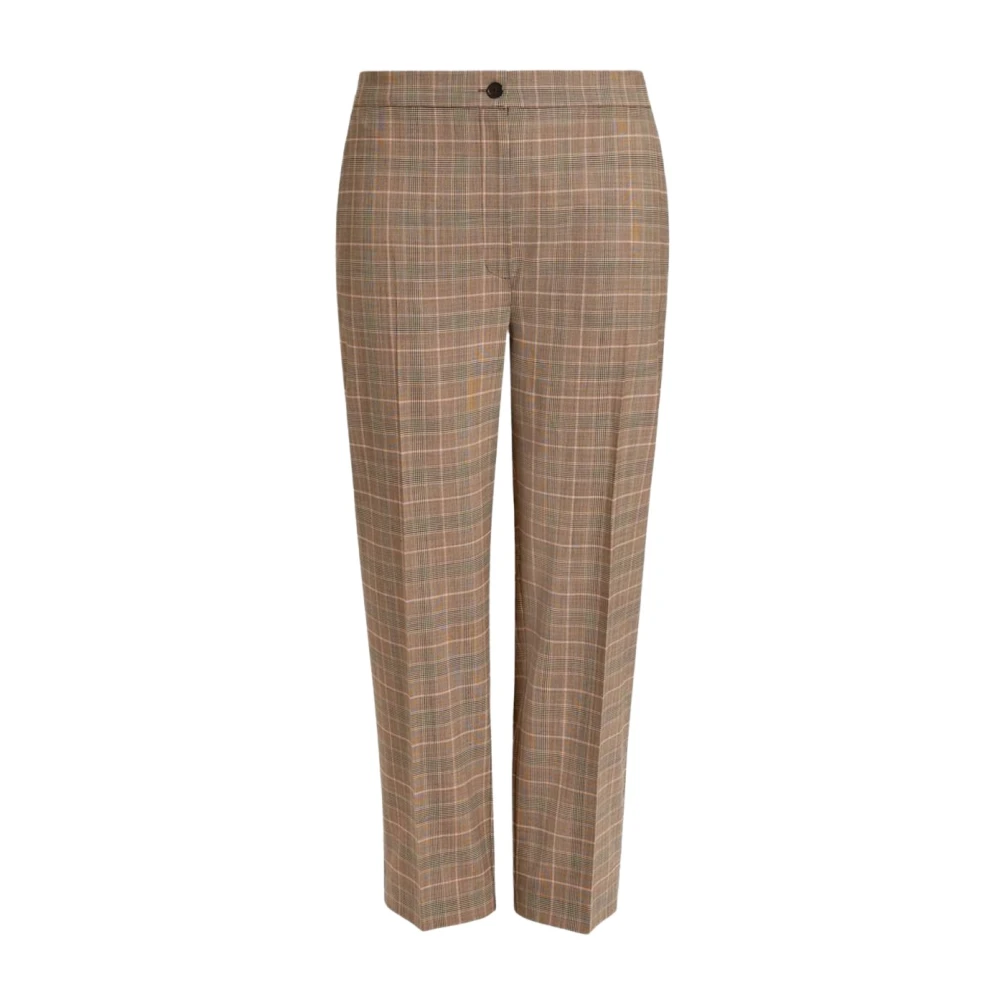 Marina Rinaldi Tijdloze wollen geruite broek Brown Dames
