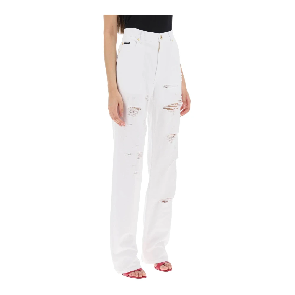 Dolce & Gabbana Straight Trousers White Dames