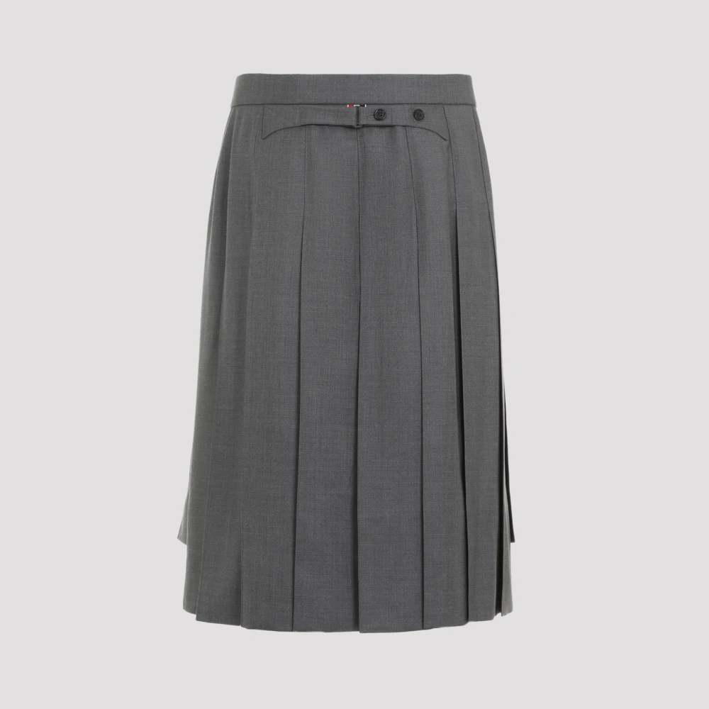 Thom Browne Grijze Wollen Rok Klassiek Ontwerp Gray Dames