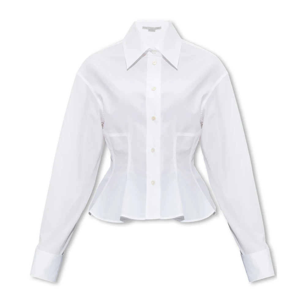 Stella Mccartney Witte Katoenen Poplin Peplum Shirt White Dames