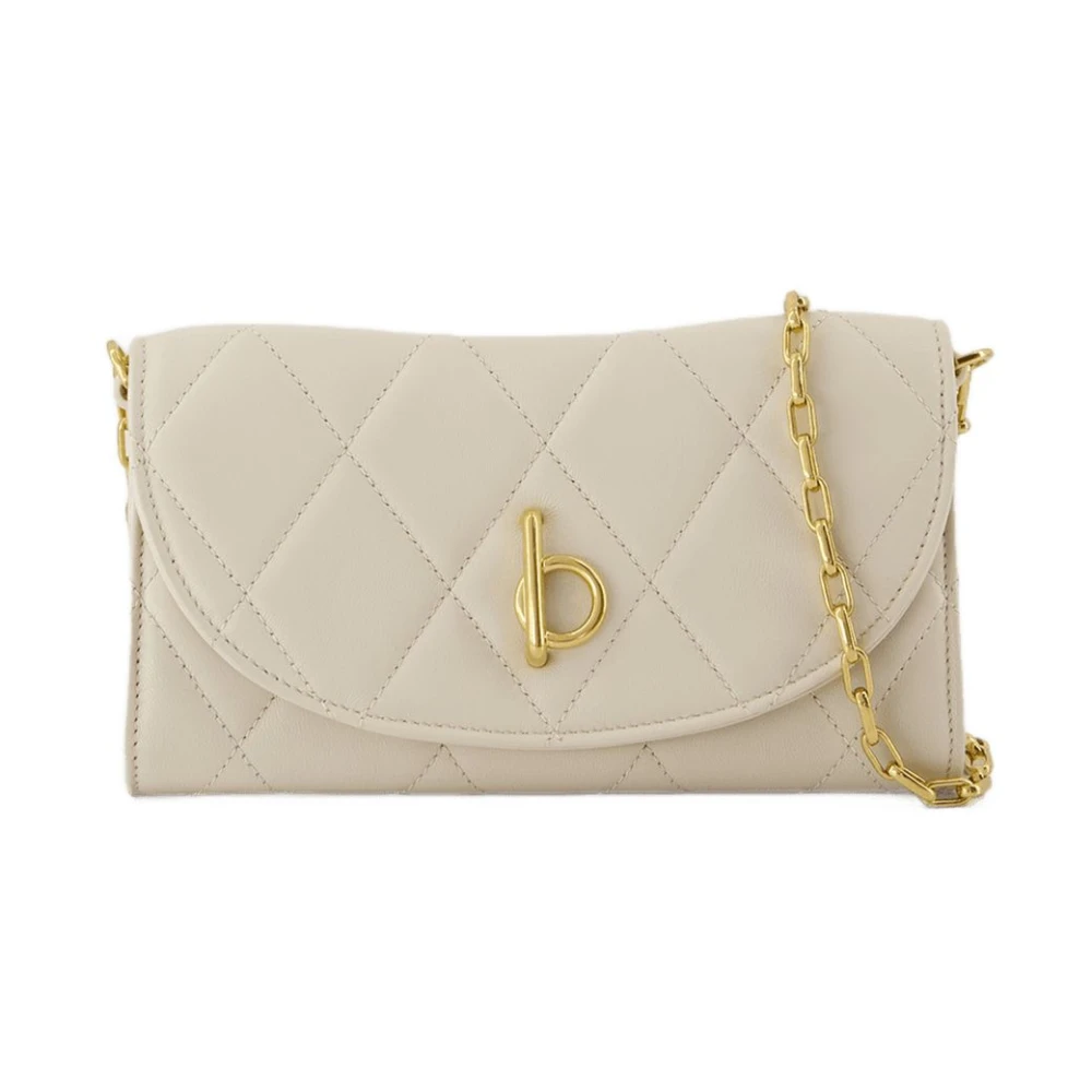 Burberry Women's White Leather Rocking Horse Wallet Chain