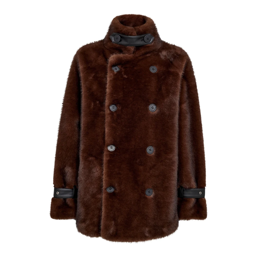 Mos Mosh - Jacke Aus Kunstpelz & Lammfellimitat - Jackets - Damen - Braun - S - Bild 4
