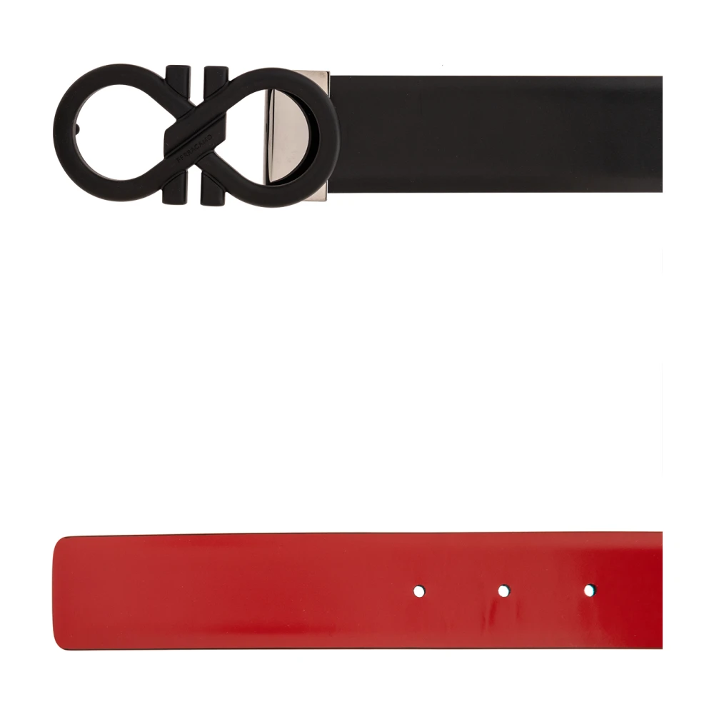 Salvatore Ferragamo Omkeerbare Riem Black Heren