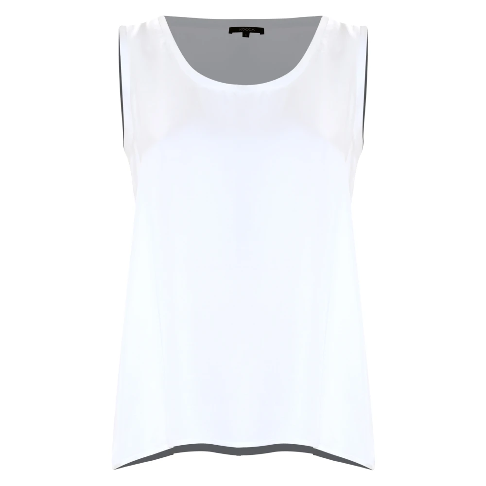 Kocca Minimalistische Ronde Hals Vest Top White Dames