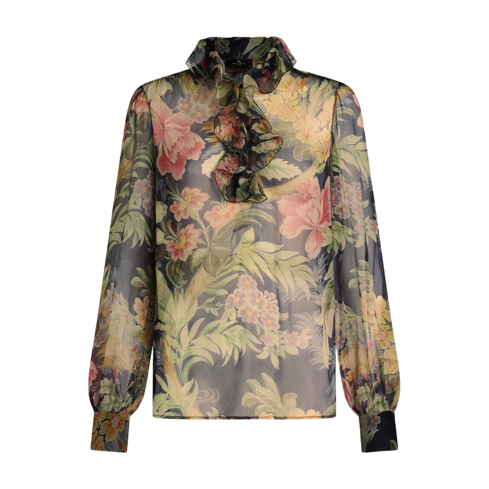 ETRO Bloemenprint Zijden Blouse Multicolor Dames