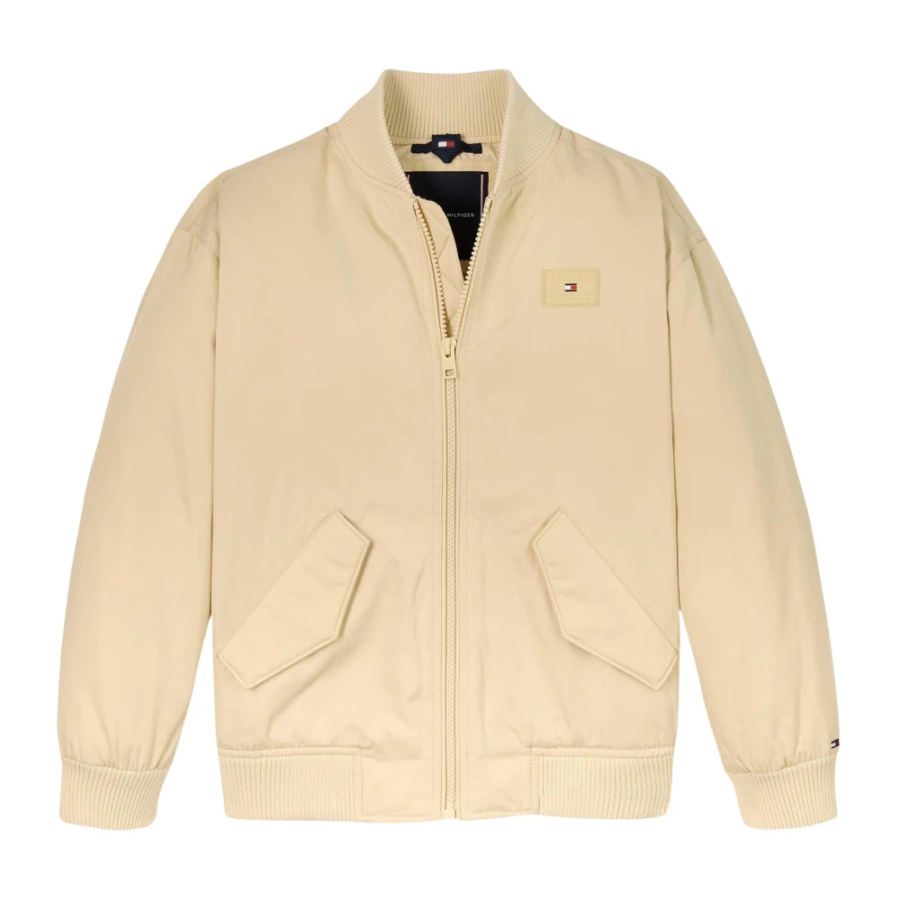 Tommy Hilfiger Ivory Bomberjacka Barn Broderad Logotyp Beige, Pojke