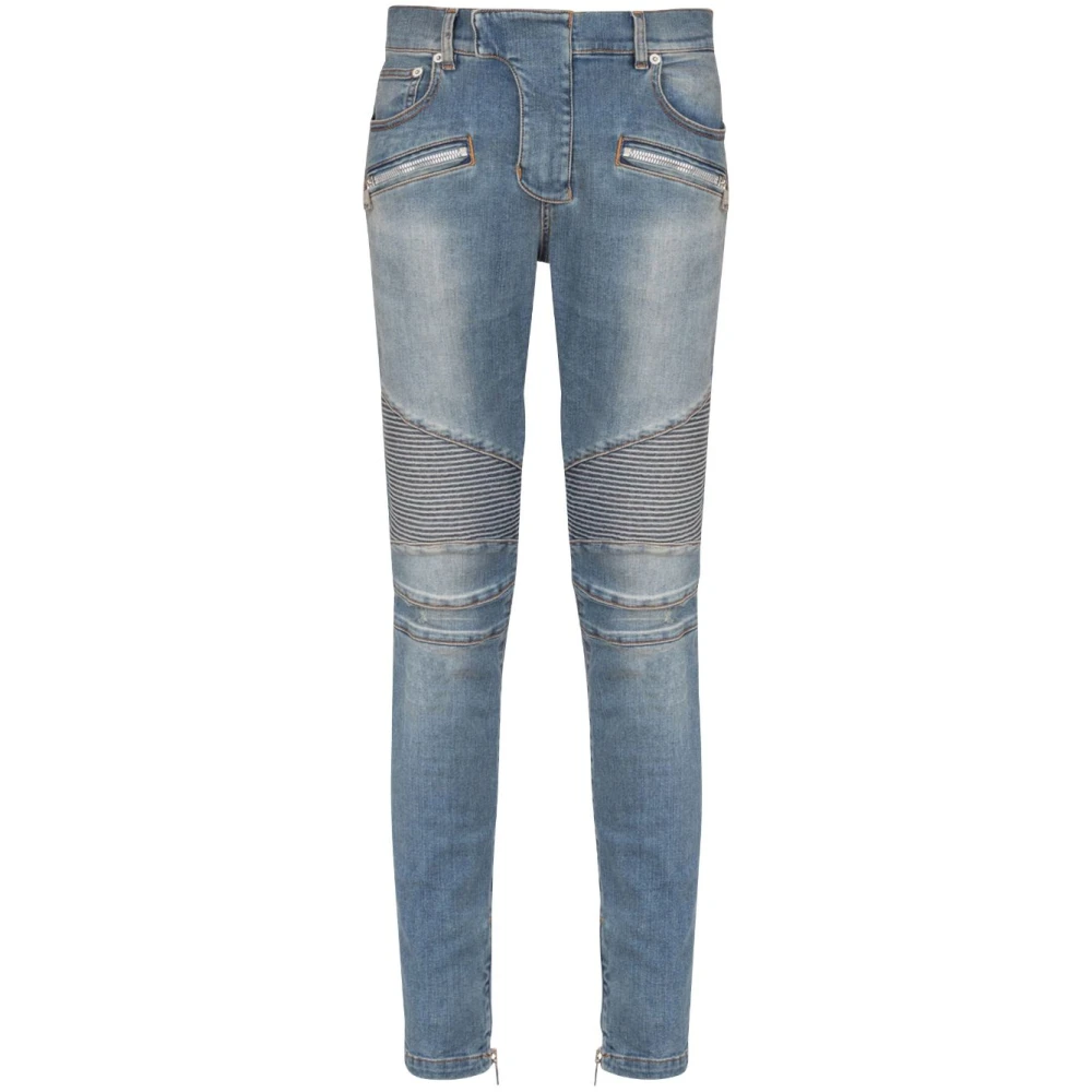 Indigo Blue Distressed Denim Jeans