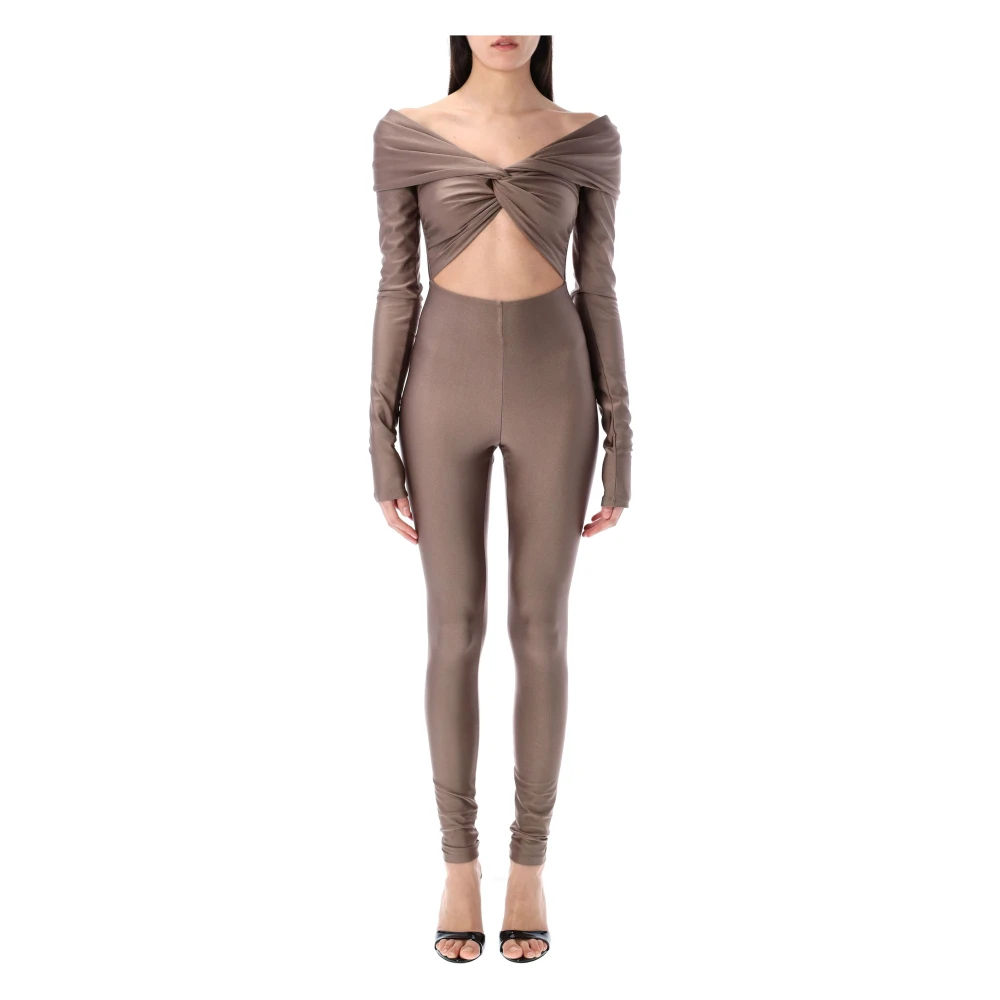 Andamane Jumpsuit met uitsnijding en knoopdetail Gray Dames