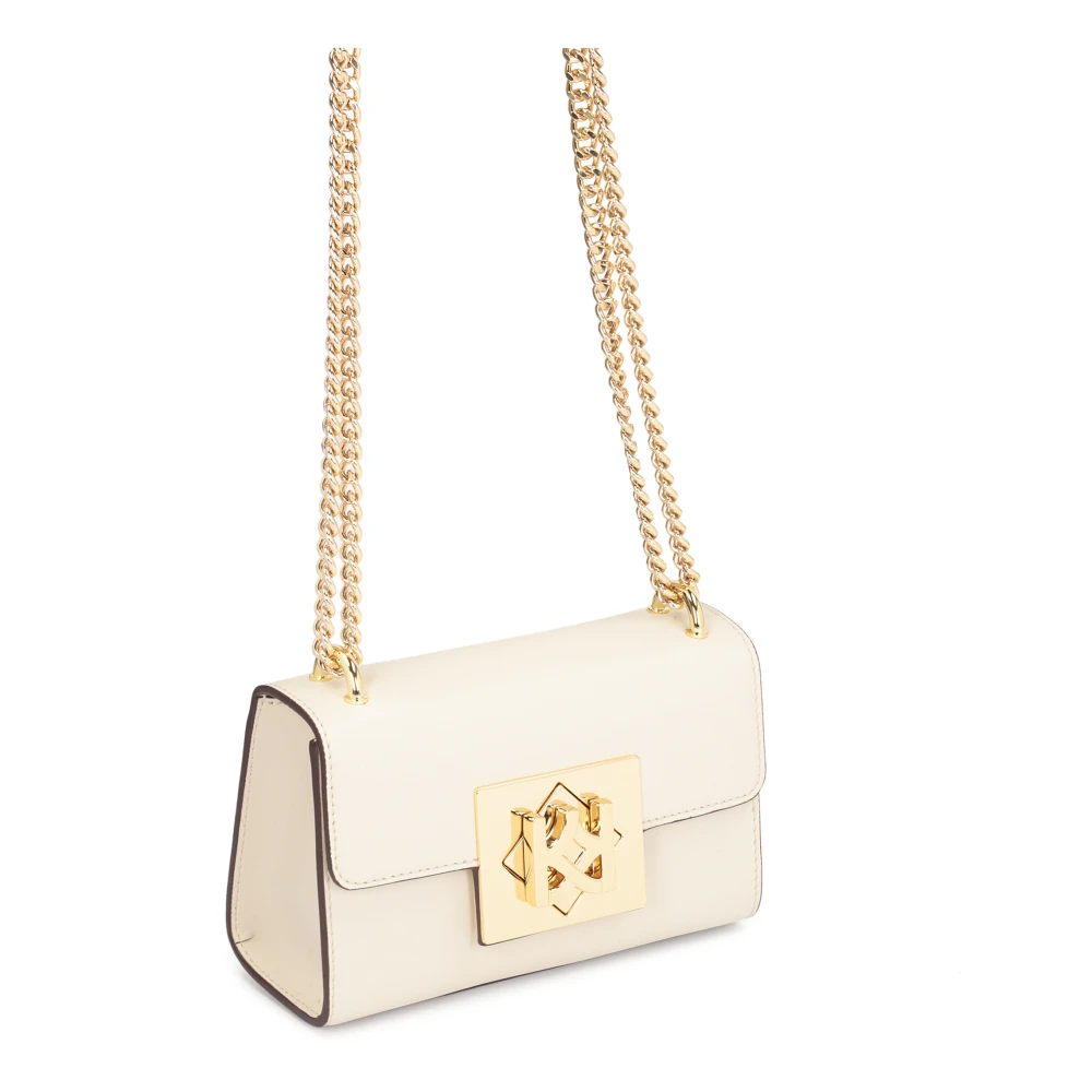Kazar Elegante graanleren tas om over de schouder te dragen Beige Dames