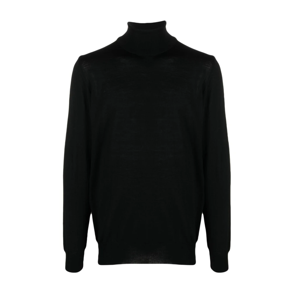 Daniele Alessandrini Zwarte Wol Roll-Neck Sweater Black Heren