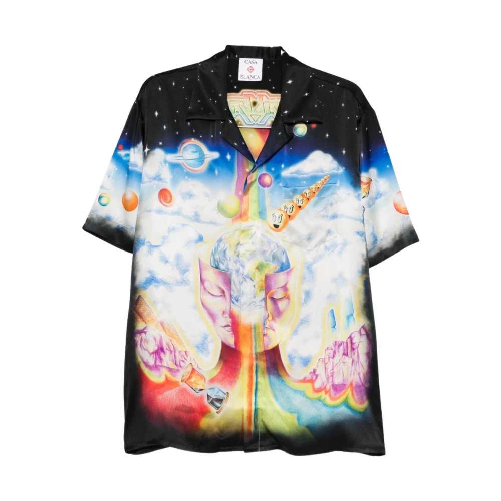 Casablanca Men's Multicolor Shirts - Short Sleeve Shirts - L - Shirts