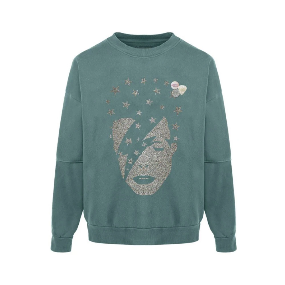 Newtone Roller Singer Sweatshirt Bos Glitter Green Dames
