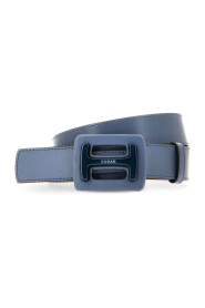 Cintura in Pelle Blu con Fibbia H Elegante