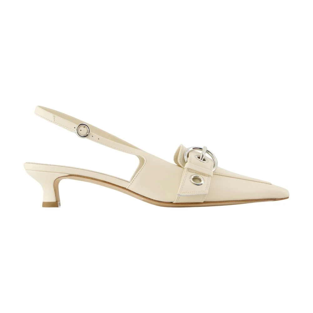 Aeyde Women's Beige Leather Pointed Toe Sandals